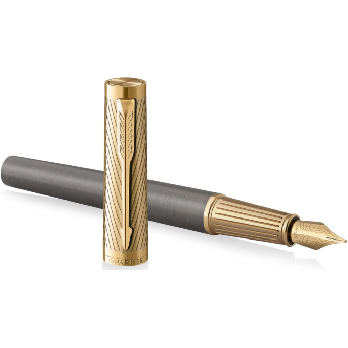 Перьевая ручка Parker Ingenuity Pioneers F571, серый/золотой, F, арт. 2200949